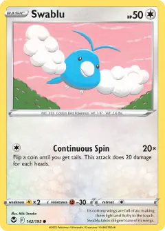 Swablu Common card from Silver Tempest