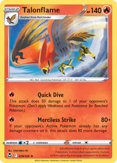 Talonflame Rare card from Silver Tempest