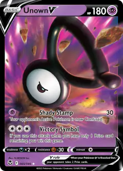 Unown V Rare Holo V card from Silver Tempest
