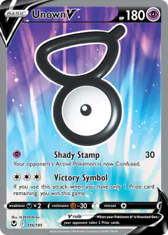 Unown V Rare Ultra card from Silver Tempest