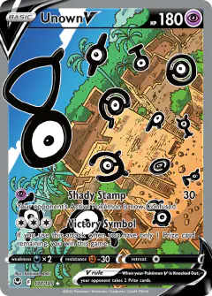 Unown V Rare Ultra card from Silver Tempest
