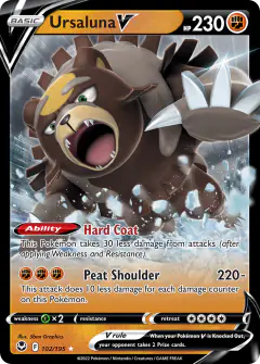 Ursaluna V Rare Holo V card from Silver Tempest