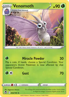 Venomoth Uncommon card from Silver Tempest