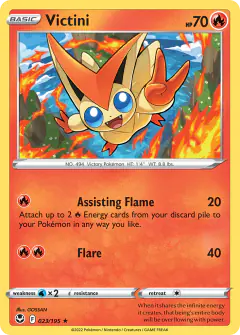 Victini Rare card from Silver Tempest
