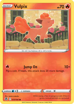 Vulpix Common card from Silver Tempest