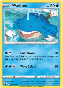Wailmer Common card from Silver Tempest