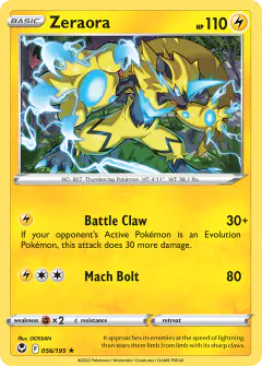 Zeraora Rare card from Silver Tempest