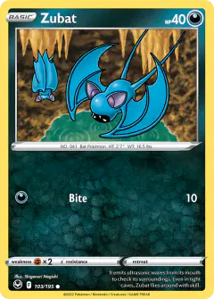 Zubat Common card from Silver Tempest