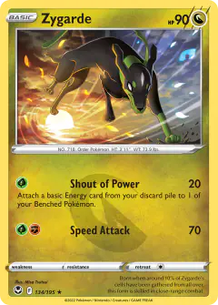 Zygarde Rare card from Silver Tempest