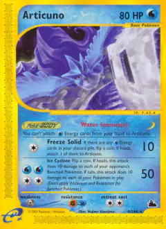 Articuno Rare card from Skyridge