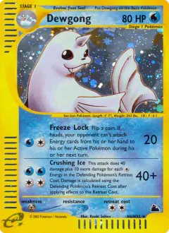 Dewgong Rare Holo card from Skyridge
