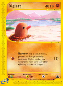 Diglett Common card from Skyridge