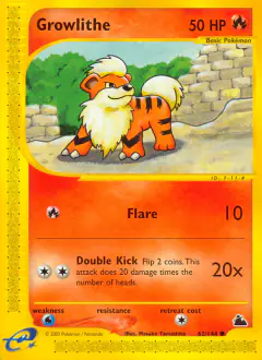 Growlithe Common card from Skyridge