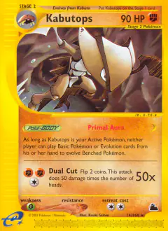 Kabutops Rare card from Skyridge
