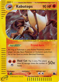Kabutops Rare Holo card from Skyridge