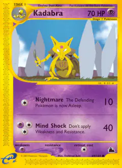 Kadabra Common card from Skyridge