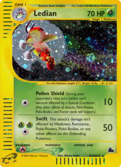 Ledian Rare Holo card from Skyridge
