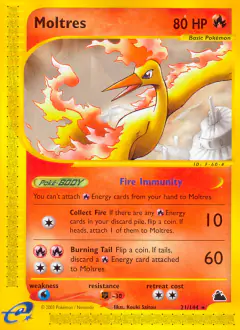 Moltres Rare card from Skyridge