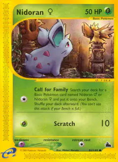 Nidoran ♀ Common card from Skyridge
