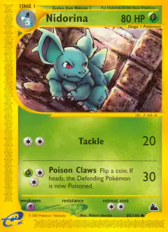 Nidorina Common card from Skyridge