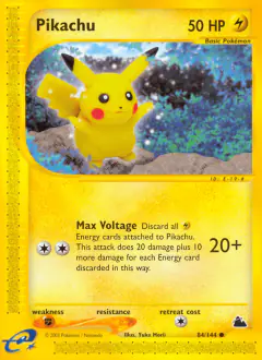Pikachu Common card from Skyridge