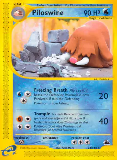 Piloswine Rare card from Skyridge