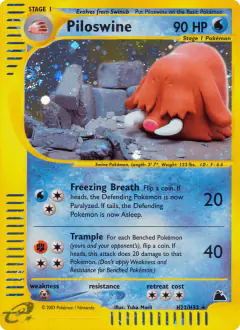 Piloswine Rare Holo card from Skyridge