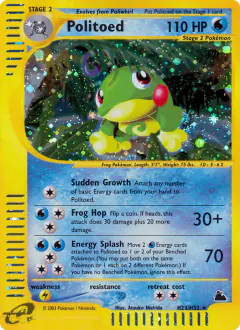 Politoed Rare Holo card from Skyridge