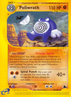 Poliwrath Rare card from Skyridge