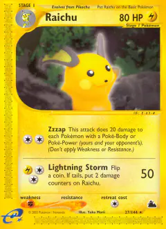 Raichu Rare card from Skyridge