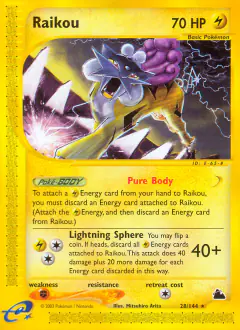 Raikou Rare card from Skyridge