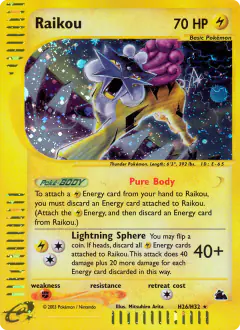 Raikou Rare Holo card from Skyridge
