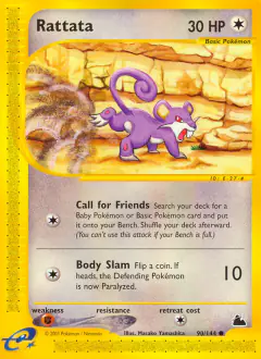 Rattata Common card from Skyridge