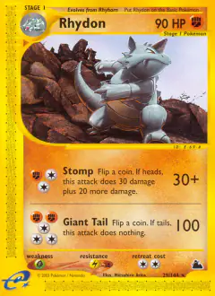 Rhydon Rare card from Skyridge
