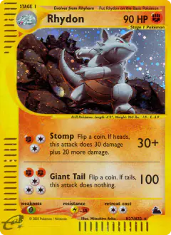 Rhydon Rare Holo card from Skyridge