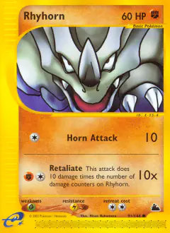 Rhyhorn Common card from Skyridge
