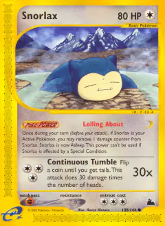 Snorlax Common card from Skyridge