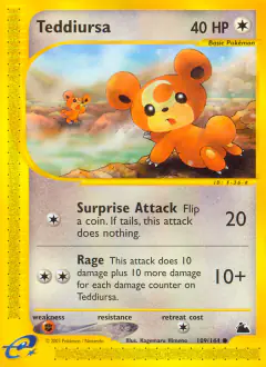 Teddiursa Common card from Skyridge