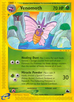 Venomoth Common card from Skyridge