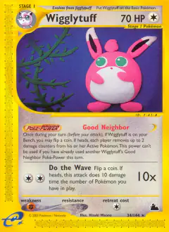 Wigglytuff Rare card from Skyridge