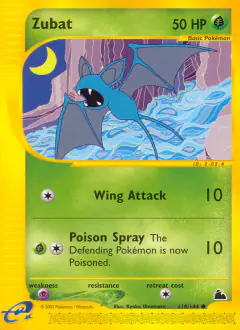 Zubat Common card from Skyridge