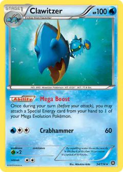 Clawitzer Rare card from Steam Siege