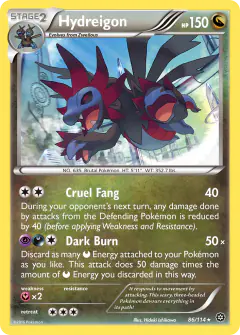 Hydreigon Rare Holo card from Steam Siege