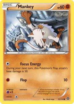 Mankey Common card from Steam Siege