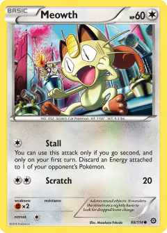 Meowth Common card from Steam Siege