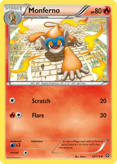 Monferno Uncommon card from Steam Siege