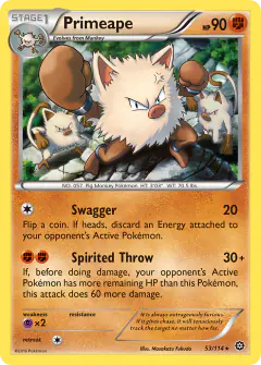 Primeape Rare card from Steam Siege