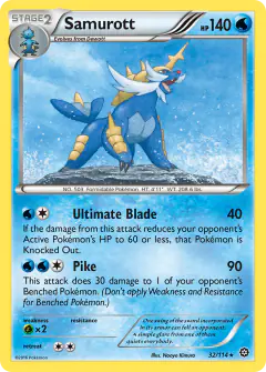 Samurott Rare card from Steam Siege