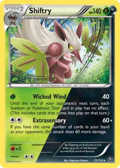 Shiftry Rare Holo card from Steam Siege