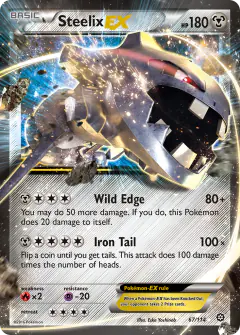 Steelix-EX Rare Holo EX card from Steam Siege